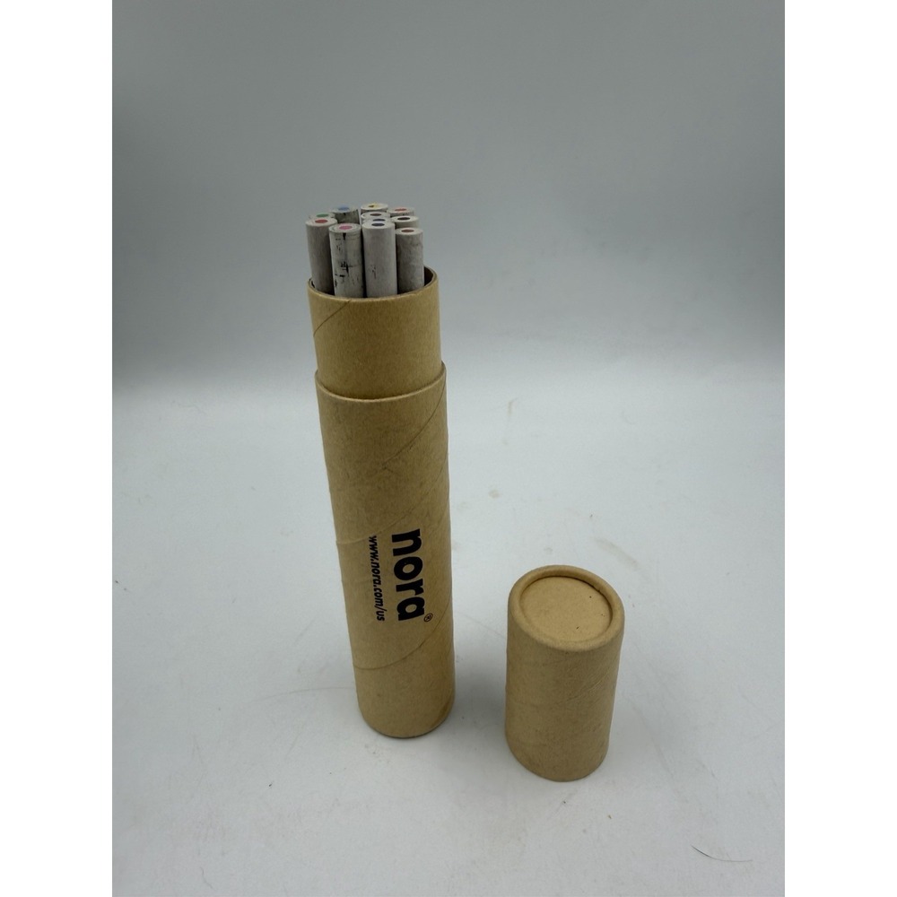 Nora branded 12 colored pencils Eco-friendly, Made of Recycled Newspaper NEW